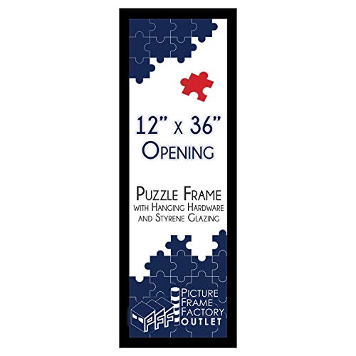 (1) -12×36-1.25″ Flat Black Profile – Puzzle Frame – Hanging Hardware and Plexiglass Included