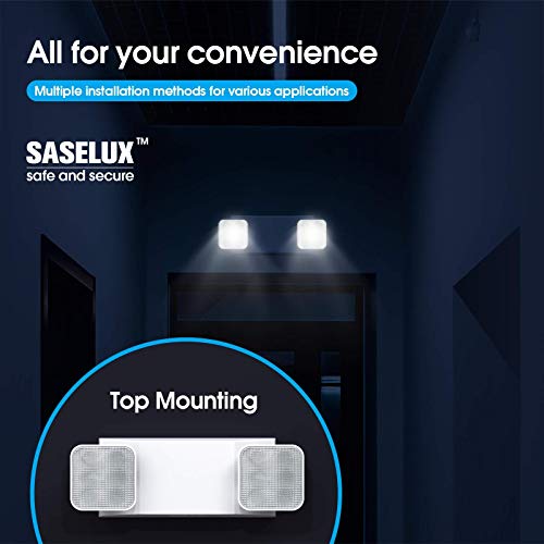SASELUX Led Emergency Light with Two Adjustable Head Integrated Commercial Emergency Lighting Battery Backup exit Light, Contractor Select, AC 120/277V (6 Pack) | The Storepaperoomates Retail Market - Fast Affordable Shopping