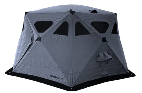 RAPID DEPLOYMENT SHELTER – Obsidian – 4 Season Heavy Duty Camping Shelter, 6-8 Person Capacity Pop Up Tent, Insulated and A/C Ready, Removable Floor for Easy Cleaning or Ice Fishing