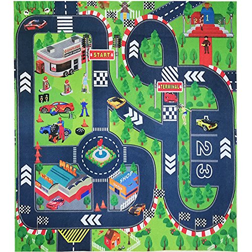 Road Playmat ,Carpet Playmat,Great for Playing with Cars ,Educational Road Traffic Play Mat- Learn and Have Fun Safely