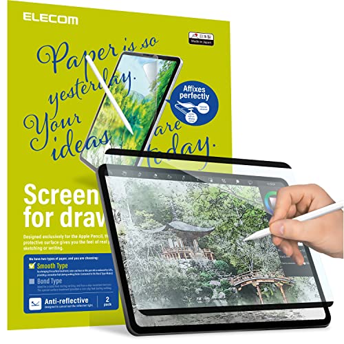ELECOM Detachable Pencil Feel Screen Protector -nano suction finish-, Smooth type, iPad Air5 4 (10.9″,2022,2020) iPad Pro4 3 2 1 (11″,2022,2021,2020,2018) Drawing/Notetaking/Anti-glare (TB-APSNS109-W)