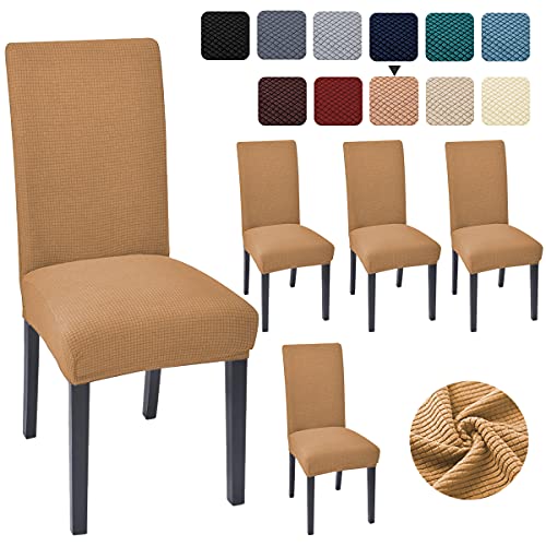 Aertiavty Chair Covers for Dining Room Set of 4 Kitchen Chair Covers, Dining Room Chair Covers Chair Slipcover Parsons Chair Covers, Khaki