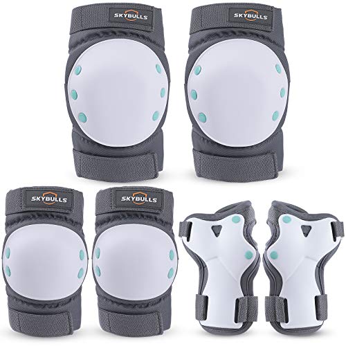 Elbow and Knee Pads Adult, Wrist Guards for Roller Skating Protective Gear Adult Kids Skateboard Pads skate Roller Skating Biking Rollerblading Inline Skates Longboarding Derby Riding Scooter