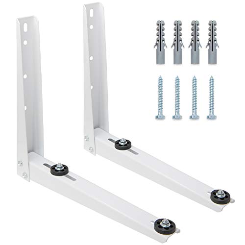 Air Conditioner Support Brackets (2 Pcs, 17.7″ x 15.4″) Window AC Bracket Stand for Mounting Outdoor AC Unit (12-18,000 BTU, 117 KG Max Weight) Weather Proof Shelf to Protect from Dirt and Vandalism