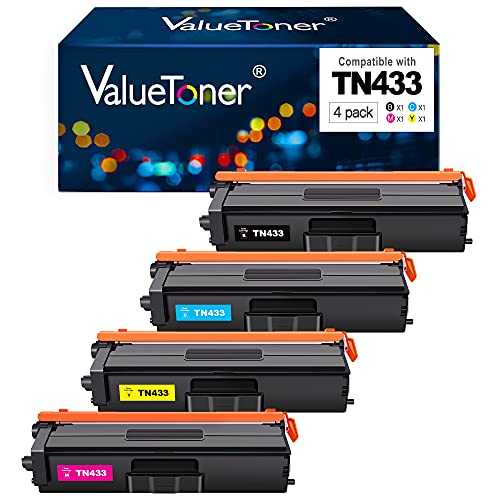 Valuetoner Compatible Toner Cartridge Replacement for TN433 TN 433 TN-433 TN436 TN431 Compatible with HL-L8360CDW HL-L8360CDWT HL-L8260CDW MFC-L8610CDW MFC-L8900CDW MFC-L9570CDW Printer (4 Pack)