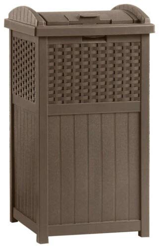 (GG) Garbage Container Trash Hideaway 33 Gallon Capacity Resin Wicker Outdoor | The Storepaperoomates Retail Market - Fast Affordable Shopping