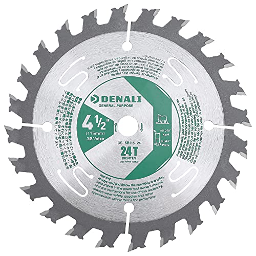Amazon Brand – Denali 4-1/2-Inch, 24-Tooth Carbide Circular Saw Blade, 3/8-Inch Arbor