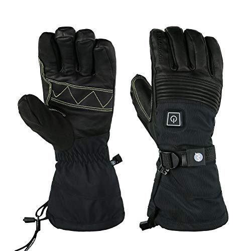MOUNT TEC Explorer 4 Rechargeable Electric Battery-Heated Gloves for Men and Women Waterproof Cold Weather Glove for Climbing Hiking Cycling Working Dog (Black, XL)