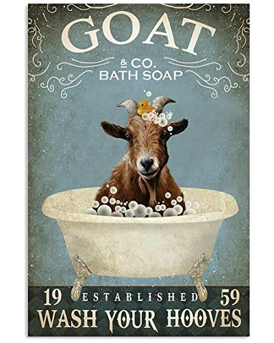 Eeypy Goat Vintage Metal Tin Signs Iron Painting Plaque Wall Decor Bar Pub Man Cave Cat Club Novelty Funny Bathroom Toilet Paper Retro Parlor Posters Cafe Store Garage Rule 8×12 Inch, Mix004
