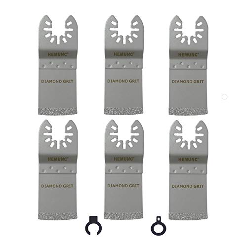 Oscillating Tool Blades, HEMUNC 6PCS Oscillating Multi Tool Diamond Saw Blades for Grout Removal, Flush Cut, Compatible with Dewalt Bosch Dremel Rockwell Makita Fein Multimaster Milwaukee and More