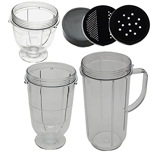 1pcs 22oz cup 16oz tall cup and 12oz short cup with lid Replacement Parts,Compatible with Magic Bullet Blender, Juicer and Mixer (Model MB1001/MB 1001B/MBR-1701/MBR1101/MBR-1702/MBR-0301/MBR-0701P)