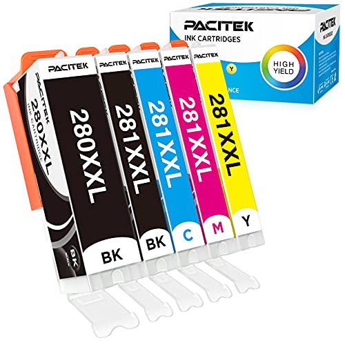 PACITEK Canon Ink 280 and 281 Cartridges XXL, Compatible Ink Cartridges Replacement for PGI-280XXL CLI-281XXL, Work with Pixma TR8520 TS8320 TS8220 TS9120 TS6220 TS6320 TR7520 TS6120