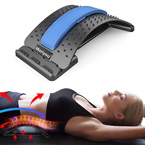 Back Stretcher for Pain Relief, Spine Deck with 3 Adjustable Settings, Back Cracker Device, Upper & Lower Back Pain Relief Stretcher for Spinal Decompression, ​Spine Aligner with Massager