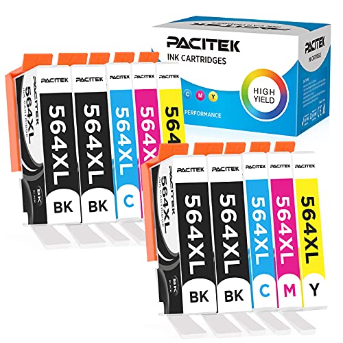PACITEK Compatible Ink Cartridges Replacement for HP 564 564XL,10 Pack, for HP PhotoSmart 3520 4620 5510 5514 5520 6520 7510 7520 7525 c410a Printer
