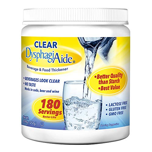 Clear DysphagiAide Thickener Powder – Instant Thickener for Liquids and Foods (180 serving, Pack of 1) – a Liquid Thickener for Dysphagia, Drink Thickener and Thickening for Liquids (Nectar Thick Consistency and Honey Thick Consistency)