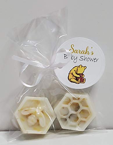 Honeycomb & Bee Baby Shower Favors What will it Bee 10 – Personalized Tags Soaps Gender Reveal