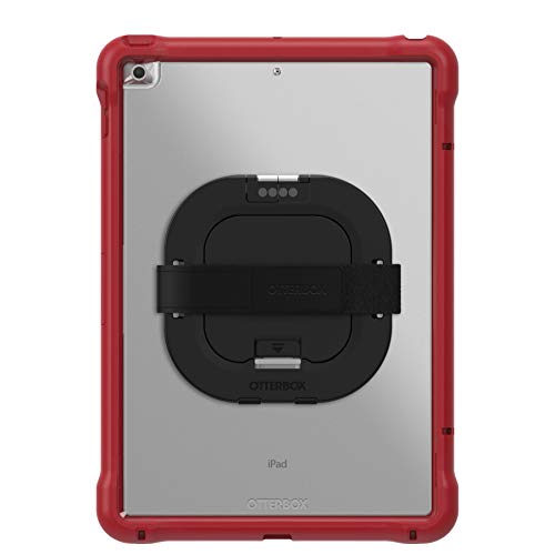 OTTERBOX UnlimitEd SERIES Case with Kickstand & Hand Strap + Screen Protector for iPad 7th, 8th & 9th Gen (10.2″ Display – 2019, 2020 & 2021 version) – Non-retail/Ships in Polybag – Clear/Red