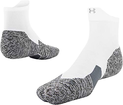 Under Armour Unisex-Adult Run Cushion Quarter Socks, Multipairs , White (1-Pair) , Large