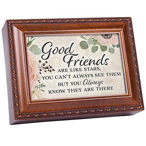 Cottage Garden Good Friends are Like Stars Woodgrain Rope Trim Music Box Plays You Light Up My Life | The Storepaperoomates Retail Market - Fast Affordable Shopping