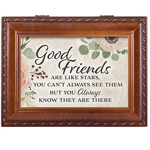 Cottage Garden Good Friends are Like Stars Woodgrain Rope Trim Music Box Plays You Light Up My Life | The Storepaperoomates Retail Market - Fast Affordable Shopping