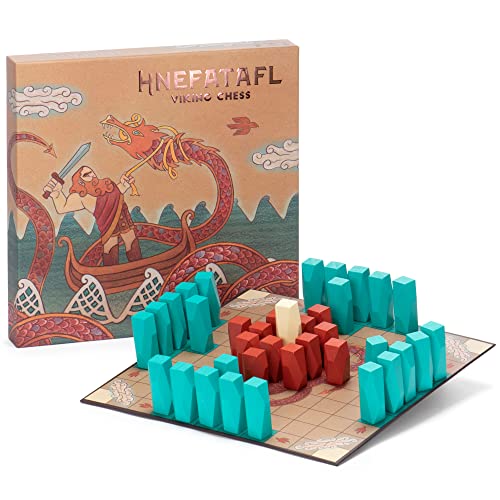 Hnefatafl Viking Chess Set – Authentic, Traditional Two-Player Strategy Board Game Classic – Historic European Tabletop Asymmetric War Game