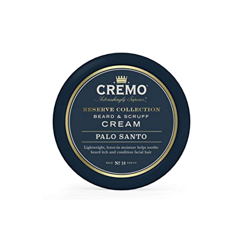 Cremo Beard & Scruff Cream, Palo Santo (Reserve Collection), 4 oz – Soothe Beard Itch, Condition and Offer Light-Hold Styling for Stubble and Scruff (Product Packaging May Vary)