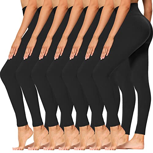 SYRINX 7 Pack High Waisted Leggings for Women – Buttery Soft Tummy Control Yoga Pants for Workout Running