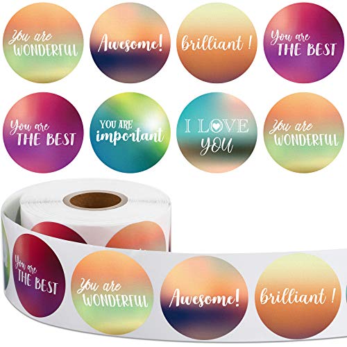 600 Pieces 1.5 Inch Positive Stickers Motivational Encouragement Quote Label Stickers Handwritten Modern Artistic Inspirational Stickers for Greeting Cards Envelopes Sealing Decor