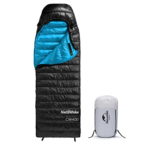 Naturehike Ultralight Goose Down Sleeping Bag for Adults – 750 Fill Power Portable Large Space 4 Season Sleeping Bag – 7.1 Ft. Long Camping, Hiking Sleeping Bags with Separate Zippers for Feet