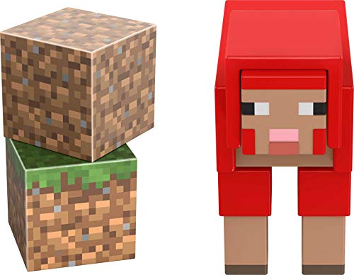 Minecraft Craft-A-Block Sheep  Figure, Authentic Pixelated Video-Game Characters, Action Toy to Create, Explore and Survive, Collectible Gift for Fans Age 6 Years and Older