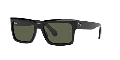 Ray-Ban RB2191 Inverness Rectangular Sunglasses, Black/Green, 54 mm