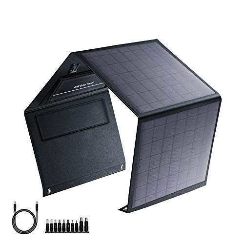 40W Foldable Solar Panel with USB QC 3.0, 12-15V DC Output, Portable Solar Charger with Fast Charge Technology for Power Bank, iPhone, iPad, Samsung and Outdoor Camping