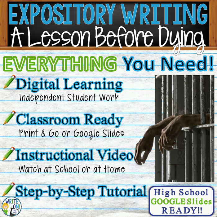Text Analysis Expository Writing – A Lesson Before Dying Distance Learning, In Class, Independent Student Instruction, Instructional Video, PPT, Worksheets, Rubric, Graphic Organizer, Google Slides | The Storepaperoomates Retail Market - Fast Affordable Shopping