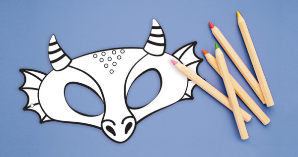 Printable Color Your Own Dragon Mask Kit – DIY Activity Great For Parents or Teachers!