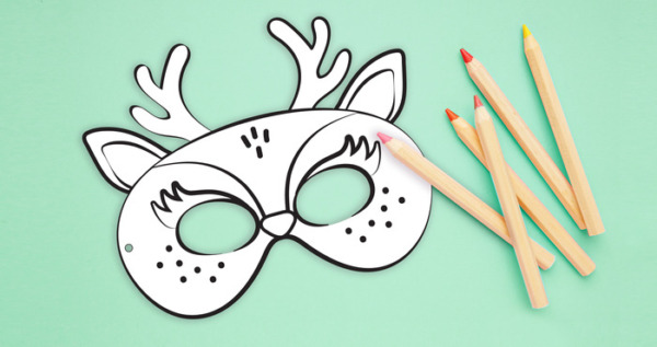 Printable Color Your Own Deer Mask Kit – DIY Activity Great For Parents or Teachers!