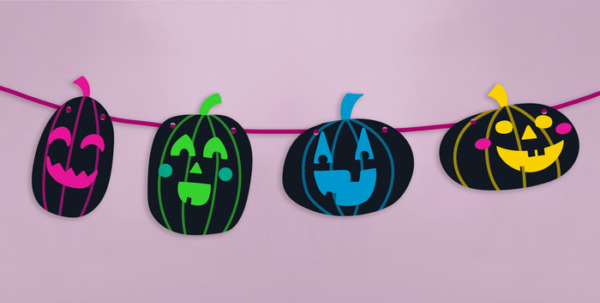 Printable Neon Jack-o-Lantern Pumpkin Banner Kit – DIY Halloween Decor