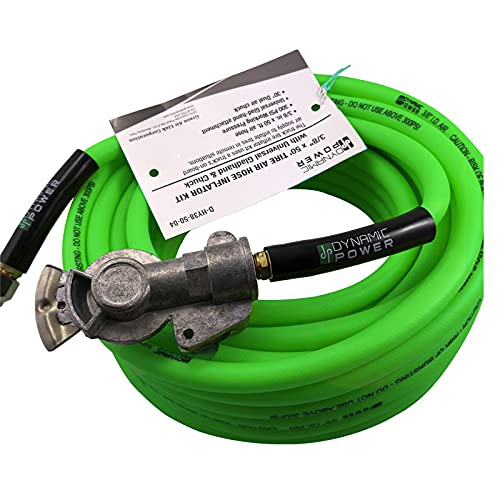 DP Dynamic Power 3/8″50 FT Hybrid Tire Air Hose Inflator Kit with universal Gladhand & Chuck (300 PSI)