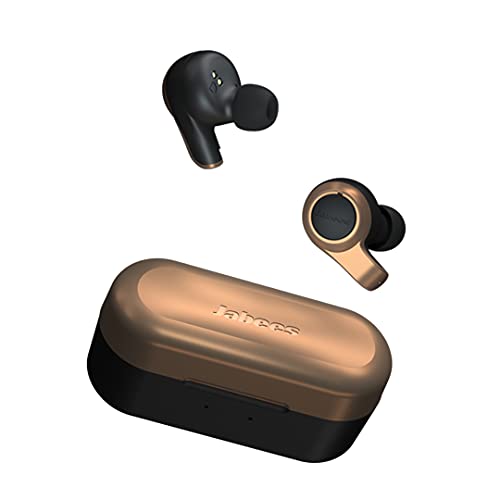 Jabees] Firefly Vintage Bluetooth Wireless Gaming Earbuds – Noise Cancelling Waterproof Headphones with 4 Mic for Call & Music – 40Hr Playtime with Charging Case, Low Latency, aptX, ENC(Bronze)