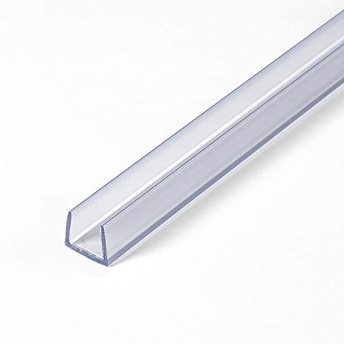 Outwater Plastics 385-Cl Clear 3/8” Rigid PVC Flat Bottom U Clear Plastic U-Channel/C-Channel 72 Inch Lengths (Pack of 10 Pieces, 60 feet Total)
