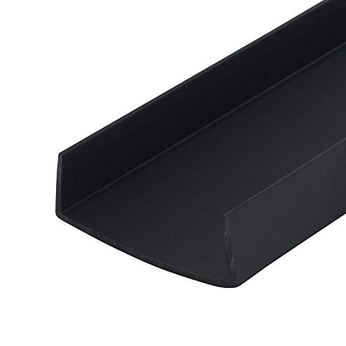 Outwater Plastics Black 1-1/2” Styrene Plastic U-Channel/C-Channel 72 Inch Lengths (Pack of 10 Pieces, 60 feet Total)