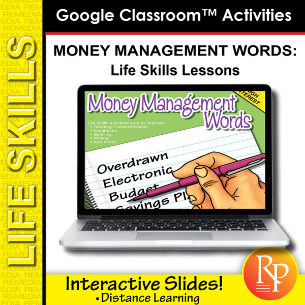 Google Classroom Activities: Money Management Words