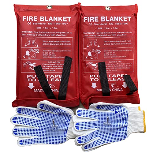 Fire Blanket For Home XXL- 79 x 79 Fire Blankets Emergency For People Fire Retardant Blanket Fire Shelter Large Suppression Fiberglass Kitchen Home Restaurant House Fire Proof Survival Safety Reusable