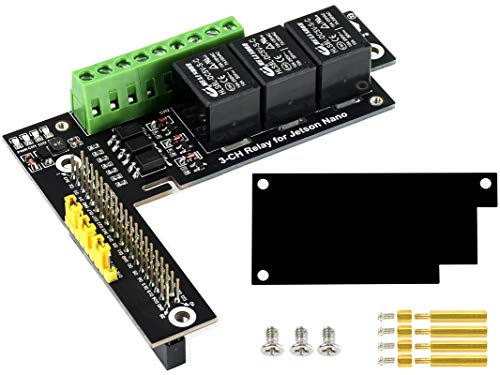 3-Channel Relay Expansion Board for Jetson Nano Developer Kit B01 and Jetson Nano 2GB Developer Kit, up to 2X Stackable Max Load ≤5A 250V AC or ≤5A 30V DC