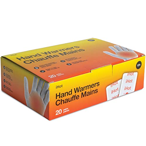 Olympia Sports iHot: Hand Warmers: 20 Pack – Air Activated, Up to 11 Hours of Heat, Disposable & Safe (Each Pack Contains 1 Pair)