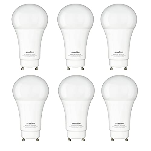 Sunlite 40222 LED A19 Light Bulb 12 Watts (75W Equivalent) 1100 Lumens, GU24 Twist and Lock Base, Dimmable, UL Listed, Energy Star, 5000K Super White, 6 Count