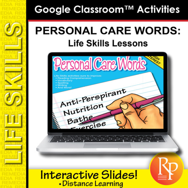 Google Classroom Activities: Personal Care Words