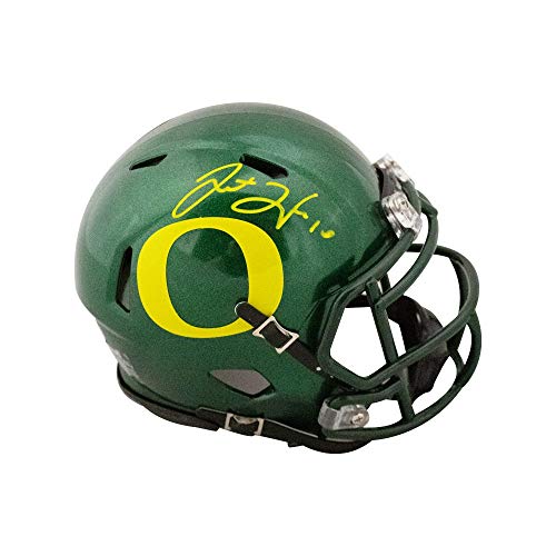 Justin Herbert Autographed Oregon Ducks Green Speed Mini Football Helmet – BAS COA