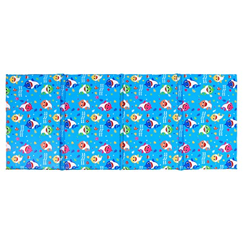 Pinkfong Baby Shark Cushioned Activity & Nap Mat – Perfect for Daycare, School, Home & On-The-Go Mat, Blue