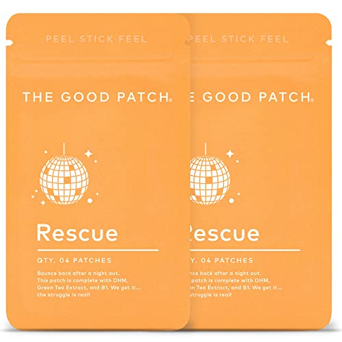 The Good Patch After Party Recovery – Sustained Release Plant Powered Rescue Patch with Green Tea, Vitamin B1, and Black Pepper (8 Total Patches)
