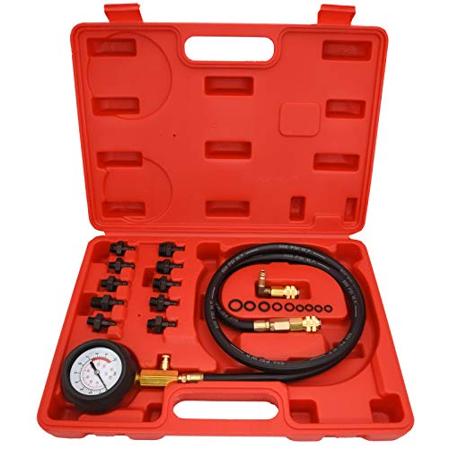 Oil Pressure Tester Kit, 0-140 PSI Engine Oil Pressure Tester Gauge Tool Kit for Cars ATVs Trucks Use.